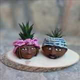 Bulut Bandanalı Çift Saksı Set 12 x 9 cm