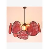Bulut Bordo Doğal Hazeran Avize 75x35 cm, 9+1 Yaprak ve 3+1 Duylu