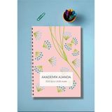 Bulut Dijital Matbaa 2025-2026 A5 Akademik Ajanda & Spiralli & 15X21 cm & 16 Aylık - Pembe - Açık Gri
