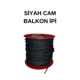Bulut Dizayn- 10Metre Cam Balkon Plastik Boncuklu Ip Zincirleri Boncuk Capi 4.5Mm 10 Metre (Sıyah)