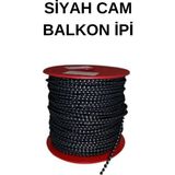 Bulut Dizayn Bulut Dizayn- 10 Metre Cam Balkon Plastik Boncuklu Ip Zincirleri Boncuk Çapı 4.5 mm 10 Metre (Siyah)