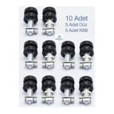 BULUT DİZAYN VE HEDİYELİK EŞYA Cam Balkon Metal Teker 10ad. (5 Ad. kertili + 5 Ad. düz)