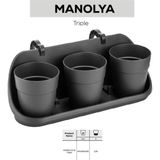 Bulut Life Manolya 13 Triple Saksı Balkon Saksısı 475X160X155 Mm 3,30 Lt Gri