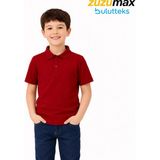 Bulut Teks Bordo Okul Tişörtü Unisex Kısa Kollu Polo Yaka Pamuklu Düz Renk - 9 Yaş