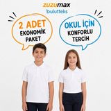 Bulut Teks Okullu (2ADET) Polo Yaka Beyaz Kısa Kol Okul Tişörtleri Kıyafetleri Üniforması Çocuk Genç - 6 - 7 Yaş
