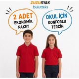 Bulut Teks Okullu (2ADET) Polo Yaka Kırmızı Kısa Kol Okul Tişörtleri Kıyafetleri Üniforması Çocuk Genç - 6 - 7 Yaş