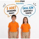 Bulut Teks Okullu (2ADET) Polo Yaka Turuncu Kısa Kol Okul Tişörtleri Kıyafetleri Üniforması Çocuk Genç - 6 - 7 Yaş