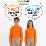 Bulut Teks Okullu (2ADET) Polo Yaka Turuncu Uzunkol Okul Tişört Kıyafetleri Üniforması Çocuk Genç - 15 - 16 Yaş