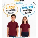Bulut Teks Okullu 2'li Bordo Kısa Kol Polo Yaka Okul Tişörtü – Çocuk ve Genç Okul Üniforması - 15 Yaş