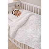 bulutbebek Beyaz Peluş Bebek Battaniyesi 110x100 – Hafif ve Yumuşacık