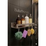 buluthomes Paslanmaz Çelik Çok Amaçlı Banyo ve Mutfak Rafi - 4 Askılı, Yapışkanlı & Vidalı Kurulum