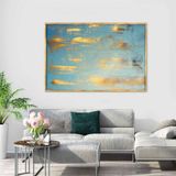 Bulutların Arasında Yağlı Boya Dokulu Tablo 60X90 Gold Çerçeveli