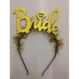 BulutRetail Altın Renk Bekarlığa Veda İtalik Yazı Alyanslı Bride Taç