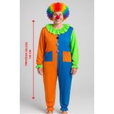BulutRetail Palyaço Kostüm Seti 150 cm (Peruk + Burun + Kostüm)