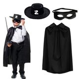 BulutRetail Zorro Pelerin Şapkası ve Maske Seti Çocuk Boy
