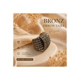 BULU'US ACCESSORIES Bronz Vintage Zirkon Taşlı Ayarlanabilir Yüzük – Şık Tasarım Anneye Sevgiliye Hediye