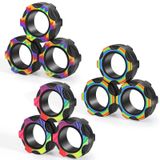 Buluwans Parmaklar Manyetik Halka Fidget Oyuncakları Kaygı için Renkli Sessiz Manyetik Yüzükler 9 adet Manyetik Halka Yetişkin Gençler ve Çocuklar için Fidget Oyuncakları