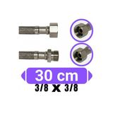 BUMAK 3/8 x 3/8 Çelik Örgü 30cm Rekorlu Klozet Taharet Bağlantı Hortumu Flex Esnek Paslanmaz Tesisat