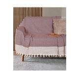 Bumedo Buldan Işi Pamuklu Koltuk Örtüsü 170x210 Cm Kaliteli Koltuk Şalı Çekyat Kanepe Örtüsü - Mürdüm
