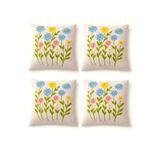 Bumedo Dekoratif Çiçek Desenli Kırlent Kılıfı 42x42 cm | 3D Dijital Baskılı Fermuarlı (2’li / 4’lü Set)