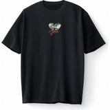 Bumeta Baby Yoda Uzay Yıldız Savaşları Oversize Unisex Tişört T-Shirt - Siyah - XL