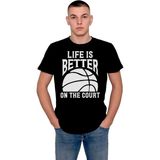 BUMETA Basketbol Basketball Life Is Better Baller Tişört T-Shirt - 2XL - Siyah