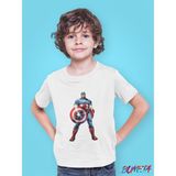 Bumeta Captain America Kaptan Amerika Marvel Çocuk Tişört T-Shirt - Beyaz - 5 - 6 Yaş