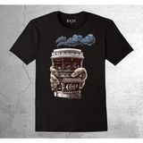 BUMETA Coffee Bisiklet Kahve Duman Barista Vintage Tişört Çocuk T-Shirt - 9 - 10 Yaş - Siyah
