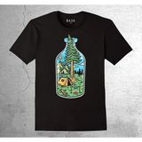 BUMETA Doğa Camping Çadır Kamp Ateş Doğal Yaşam Şişe Bootle Tişört Çocuk T-Shirt - 11 - 12 Yaş - Siyah