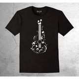 BUMETA Gitar Guitar Solo Müzik Müsic Enstürman Tişört Çocuk T-Shirt - 7 - 8 Yaş - Siyah