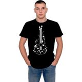 BUMETA Gitar Guitar Solo Müzik Müsic Enstürman Tişört T-Shirt - XL - Siyah