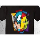 BUMETA Marvel Süper Kahramanlar Tişört Çocuk T-Shirt - 5 - 6 Yaş - Siyah