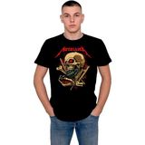 BUMETA Metallica Kuru Kafa Skull Rock'n Roll Tişört T-Shirt - Siyah