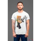 Bumeta Minecraft Alex Karakter Oyun Game Unisex Tişört T-Shirt - 2XL - Siyah