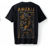 Bumeta Mısır Tanrısı Anubis Warrior Oversize Unisex Tişört T-Shirt - Siyah