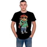 BUMETA Mr.bear Guitar Gitar Hip-Hop Tişört T-Shirt - 2XL - Siyah