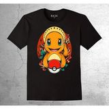 BUMETA Pokemon Charmander Alev Topu Tişört Çocuk T-Shirt - 5 - 6 Yaş - Siyah