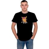 BUMETA Pokemon Pikachu Pika Pika Elektrik Electric Tişört T-Shirt - 2XL - Siyah