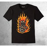 BUMETA Rock'n Roll Alev Heavy Metal Müzik Tişört Çocuk T-Shirt - 9 - 10 Yaş - Siyah