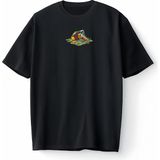 Bumeta Rubik Zeka Küpü Erimiş Kombinasyon Oversize Unisex Tişört T-Shirt - Siyah - L