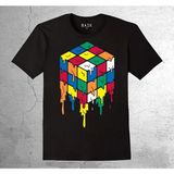 BUMETA Rubik Zeka Küpü Kombinasyon Akışkan Tişört Çocuk T-Shirt - 1 - 2 Yaş - Siyah