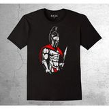 BUMETA Spartan Moaon Aabe Spartalı Kask Mızrak Tişört Çocuk T-Shirt - 1 - 2 Yaş - Siyah