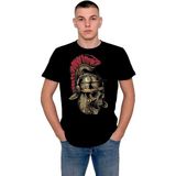 BUMETA Spartan Moaon Aabe Spartalı Kask Mızrak Tişört T-Shirt - Siyah