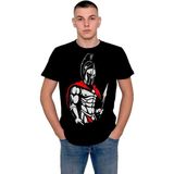BUMETA Spartan Moaon Aabe Spartalı Kask Mızrak Tişört T-Shirt - XL - Siyah