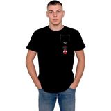 BUMETA Spiderman Örümcek Adam Cep Baskı Tişört T-Shirt - XL - Siyah