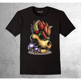 BUMETA Super Mario Bölüm Sonu Canavarı Mantar Mushroom Tişört Çocuk T-Shirt - 7 - 8 Yaş - Siyah