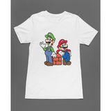 Bumeta Super Mario Lugi Ateri Game Unisex Tişört T-Shirt - Beyaz - XS