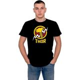 BUMETA Thor Çekiç Avengers Loki Odin Asgard Tişört T-Shirt - 2XL - Siyah