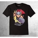 BUMETA Thor Çekiç Mjolnnir Şimşek Tişört Çocuk T-Shirt - 5 - 6 Yaş - Siyah
