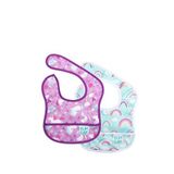 Bumkins Rainbows & Unicorns Kız Bebek 2'li Başlangıç Mama Önlüğü